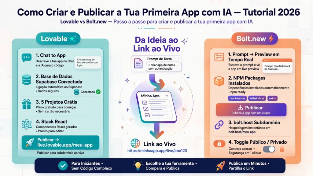 Criar app com Lovable ou Bolt.new: tutorial passo a passo